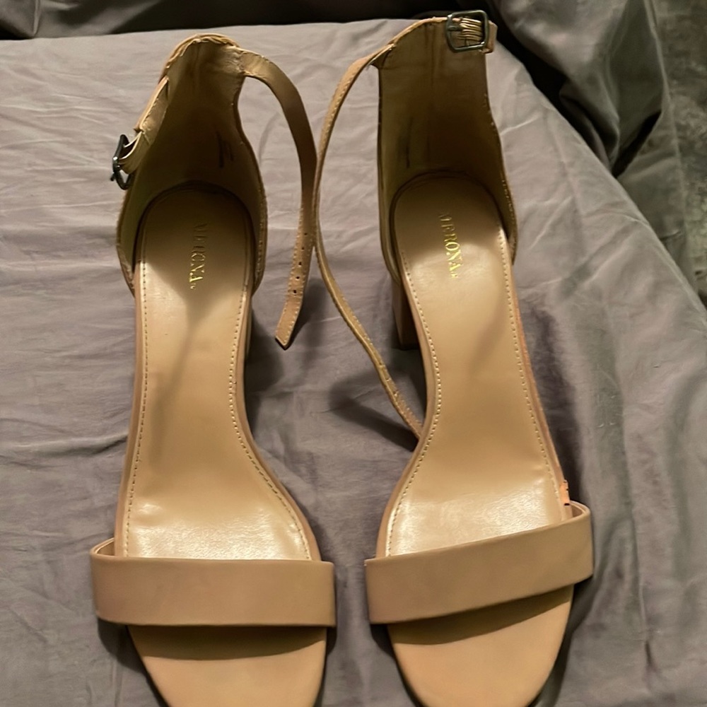 Tan block heels
